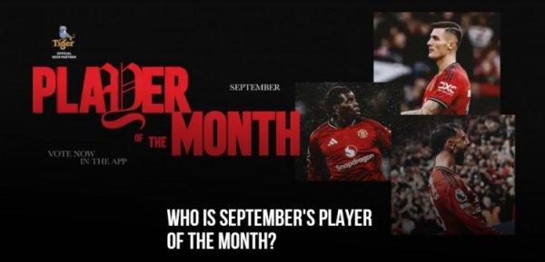 Manchester United s September player candidates: Dogu, B Fe and Sheshko are listed